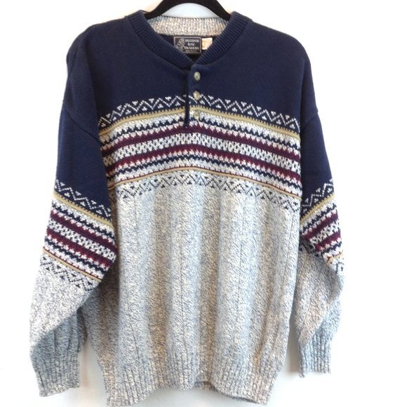 Vintage Made in USA Peconic Bay Traders Knit Sweater - Picture 1 of 11